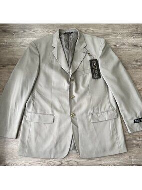 Paulo Solari Wool Blazer Sport Coat Mens 44R Gray Athletic Fit Lined New